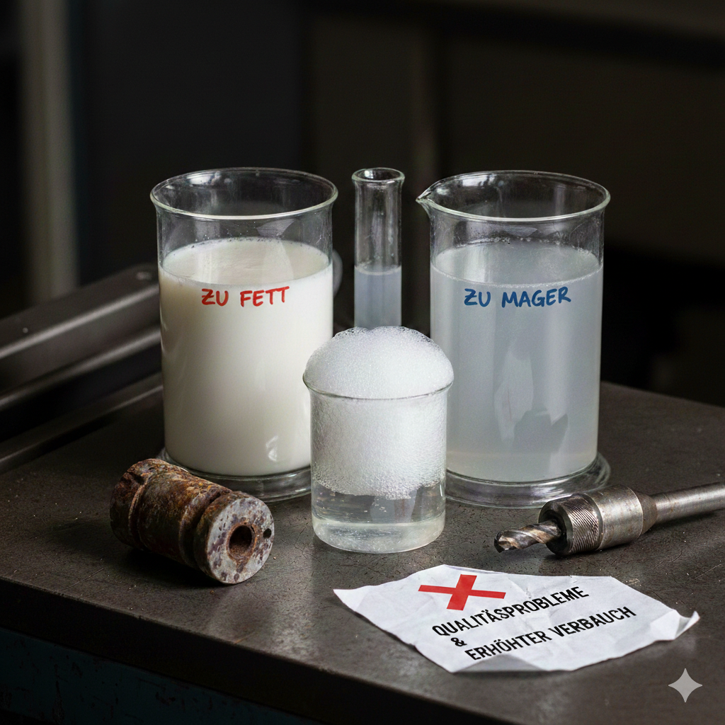 Emulsion zu fett oder zu mager